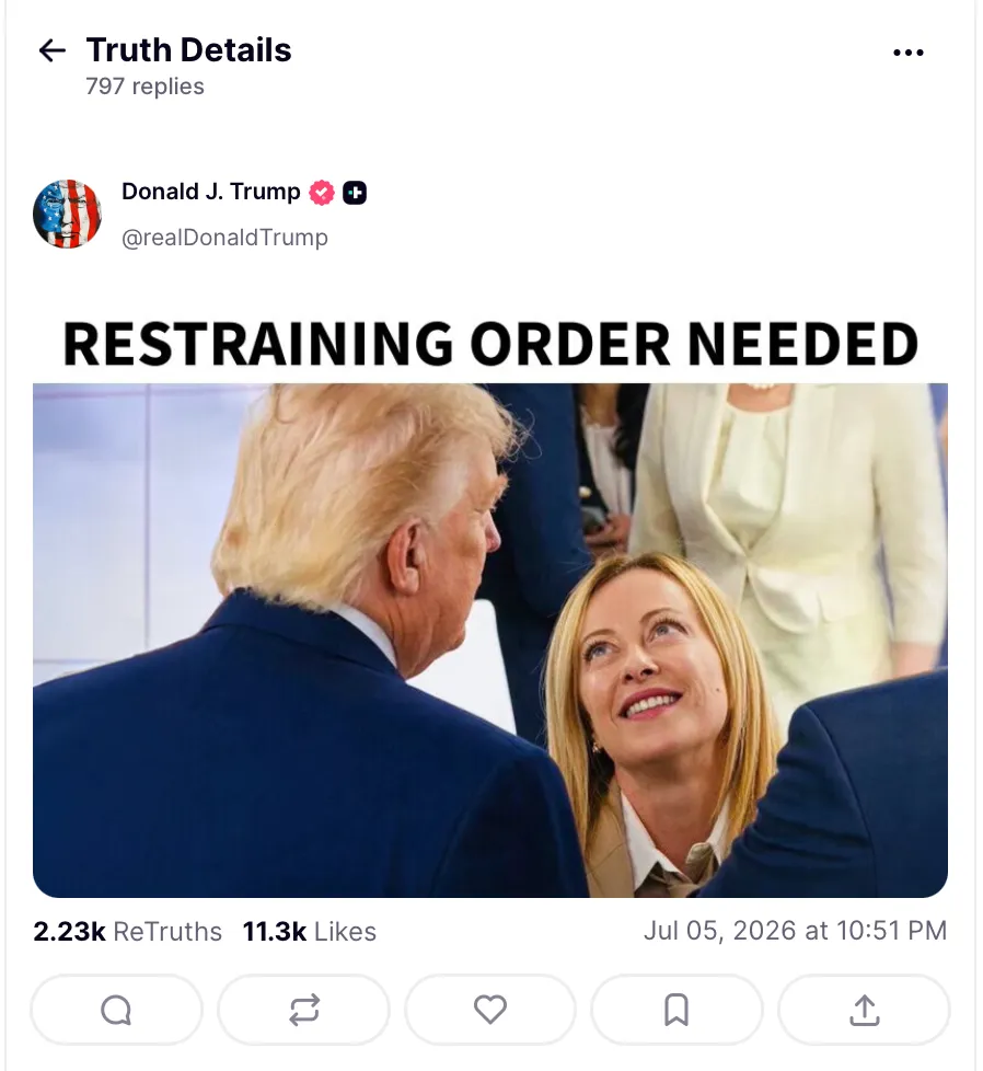 Postimi i Trump në Truth Social
