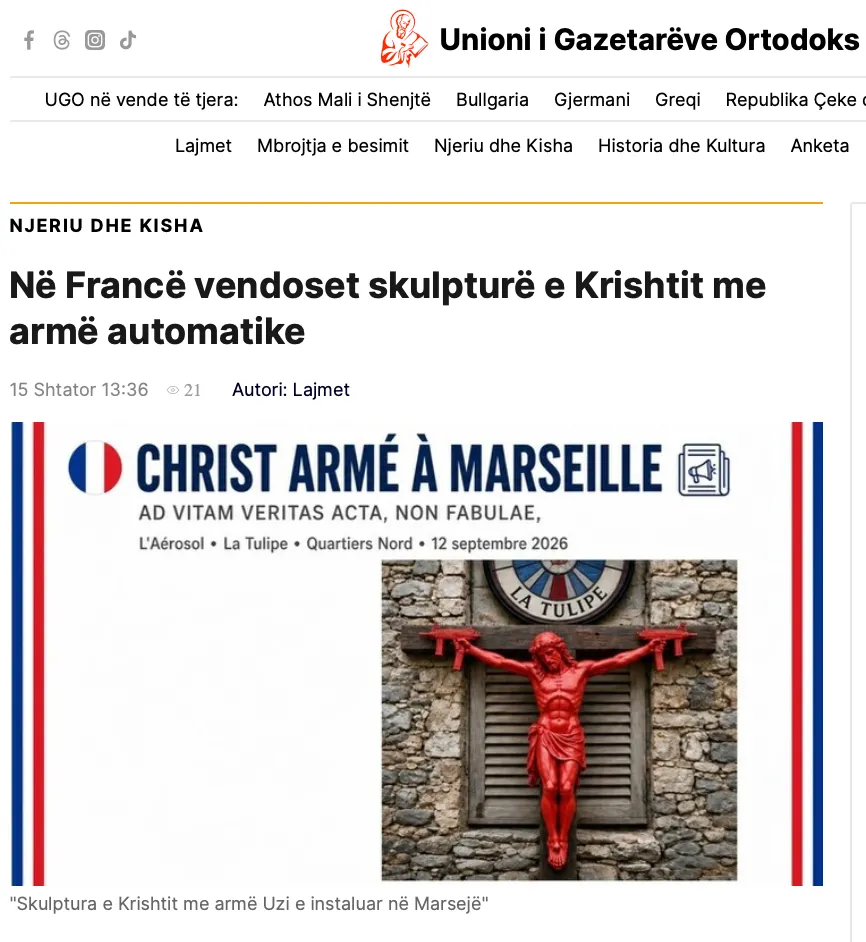 Screenshot i një postimi në faqen Ugo.al